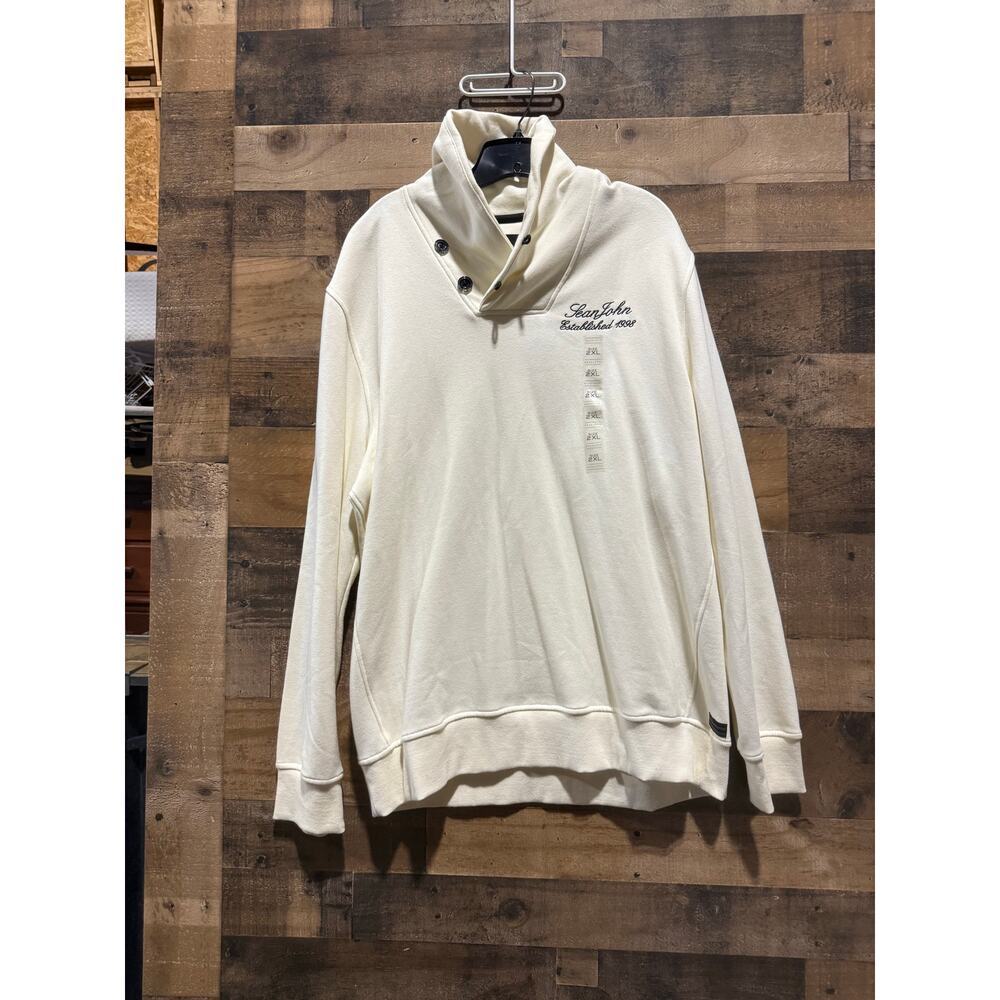 Sean John - Off white-Button Neck- Pullover - Size 2X
